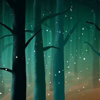 Drawn forest wallpaper