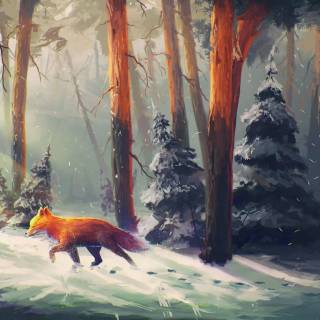 Drawn forest wallpaper