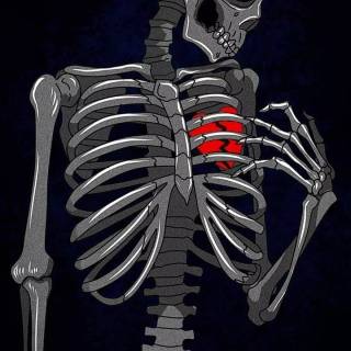 Skull heart broken wallpaper