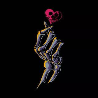 Skull heart broken wallpaper