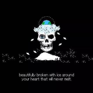 Skull heart broken wallpaper
