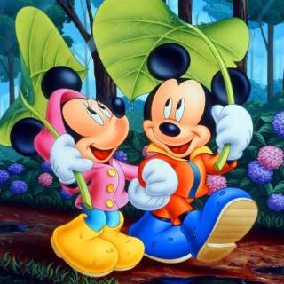 Mickey Mouse and Minnie Mouse wallpaper