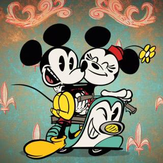 Mickey Mouse and Minnie Mouse wallpaper