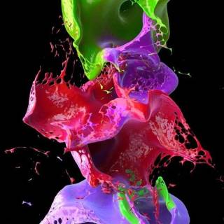 Red, green and purple wallpaper