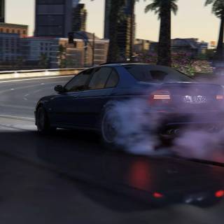 BMW M5 smoke 1920x1080 wallpaper