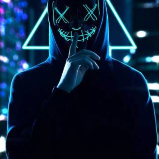 Neon mask phone wallpaper