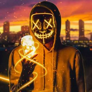 Neon mask phone wallpaper