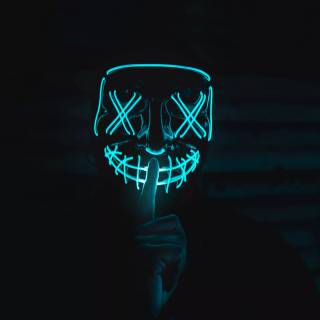 Neon mask phone wallpaper