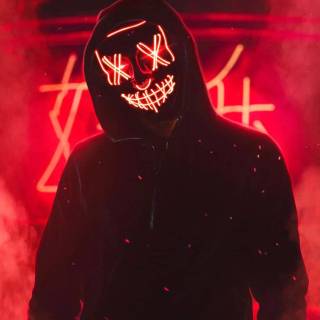 Neon mask phone wallpaper