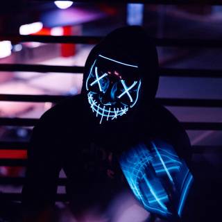 Neon mask phone wallpaper
