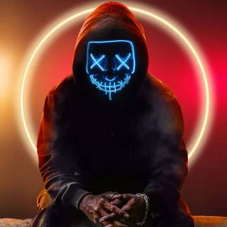 Neon mask phone wallpaper