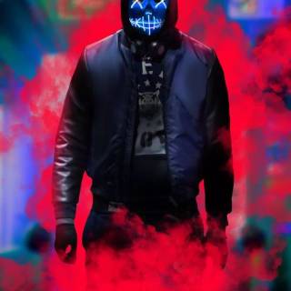 Neon mask phone wallpaper