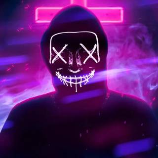 Neon mask phone wallpaper