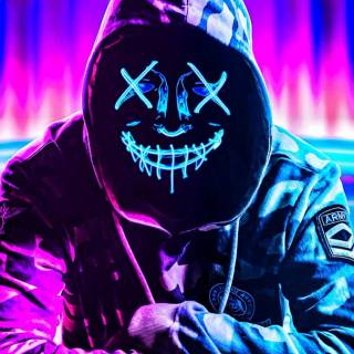 Neon mask phone wallpaper