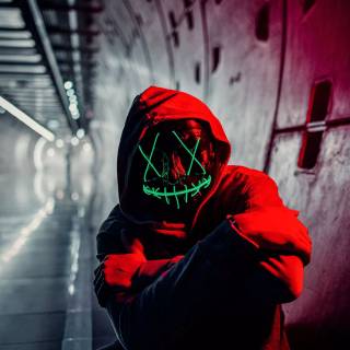 Neon mask phone wallpaper