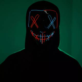 Neon mask phone wallpaper