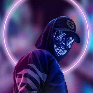 Neon mask phone wallpaper