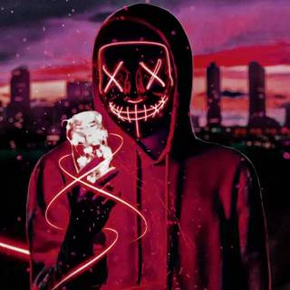 Neon mask phone wallpaper
