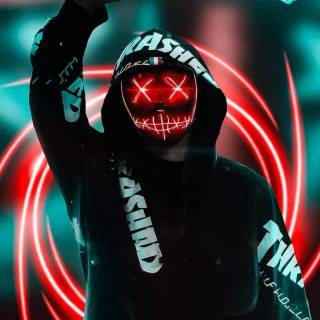 Neon mask phone wallpaper