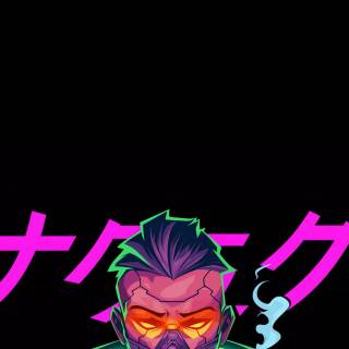 Neon mask phone wallpaper