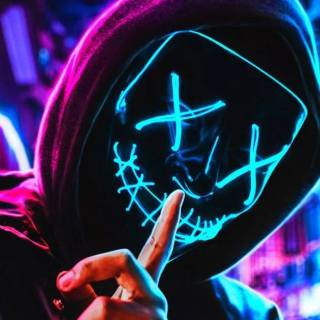 Neon mask phone wallpaper