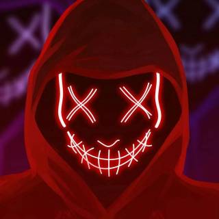Neon mask phone wallpaper