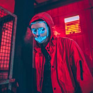 Neon mask phone wallpaper