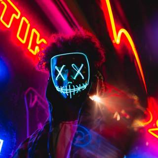 Neon mask phone wallpaper