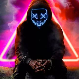 Neon mask phone wallpaper