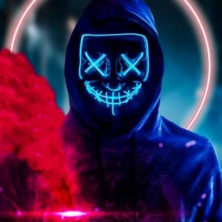 Neon mask phone wallpaper