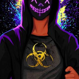 Neon mask phone wallpaper