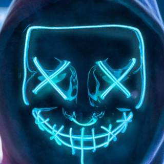 Neon mask phone wallpaper