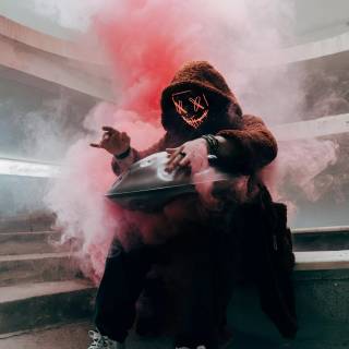 Neon mask phone wallpaper