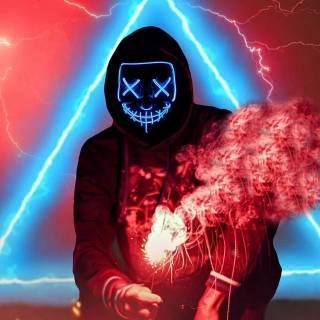 Neon mask phone wallpaper