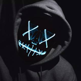 Neon mask phone wallpaper