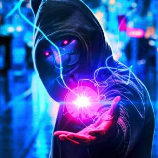 Neon mask phone wallpaper