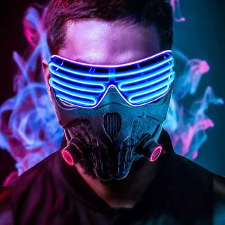 Neon mask phone wallpaper