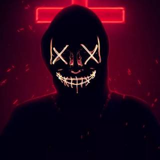 Neon mask phone wallpaper