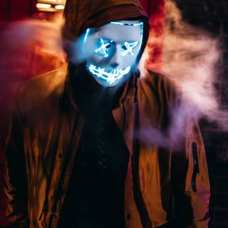 Neon mask phone wallpaper