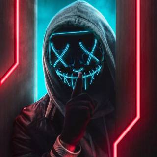 Neon mask phone wallpaper