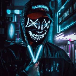 Neon mask phone wallpaper
