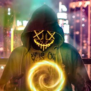 Neon mask phone wallpaper