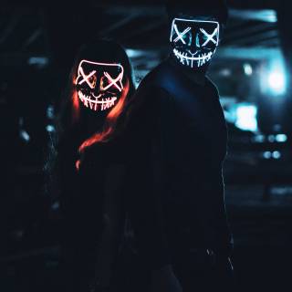 Neon mask phone wallpaper