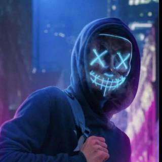 Neon mask phone wallpaper