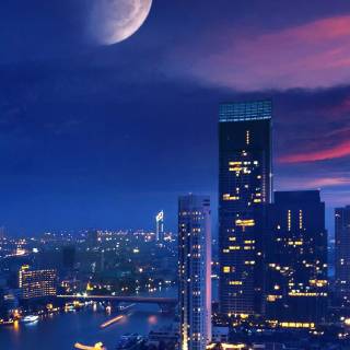iPhone city lights wallpaper