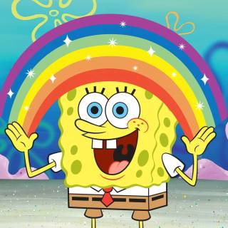 Spongebob rainbow wallpaper