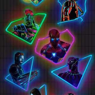 Neon Avengers iPhone wallpaper