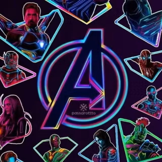 Neon Avengers iPhone wallpaper
