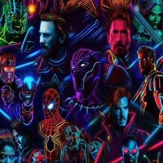 Neon Avengers iPhone wallpaper