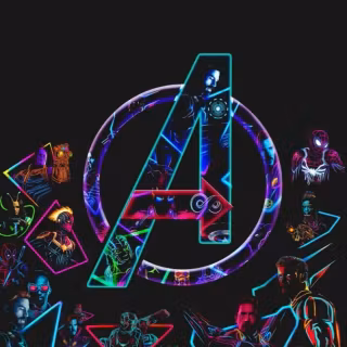 Neon Avengers iPhone wallpaper